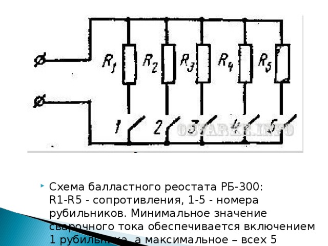 Балластный реостат рб-302, рб-306. назначение и устройство