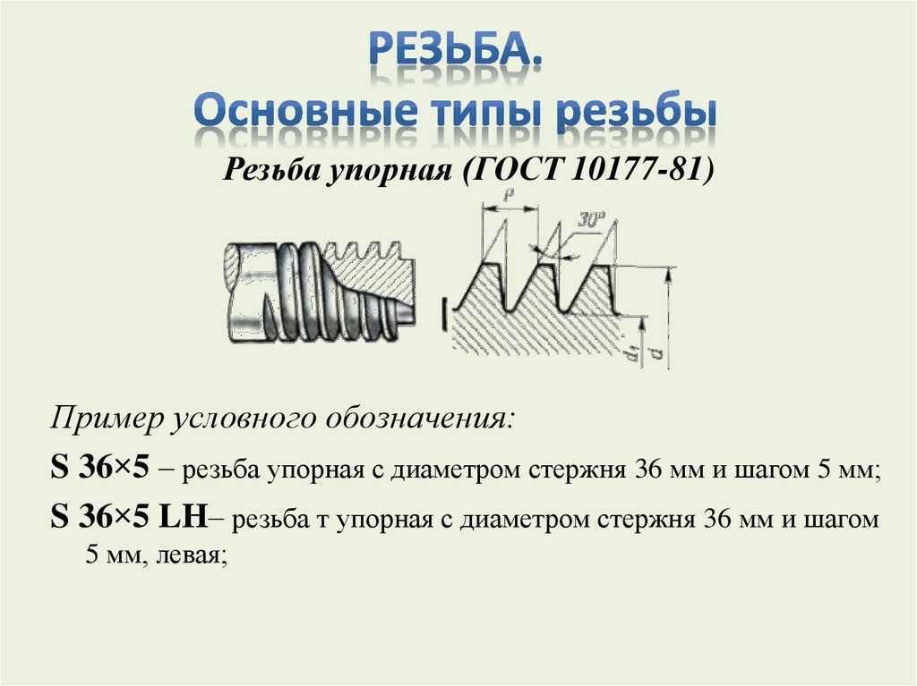 Упорная резьба на чертеже