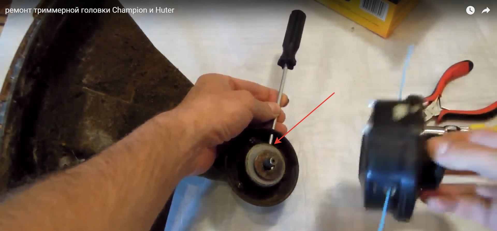 Как снять триммерную головку с электротриммера