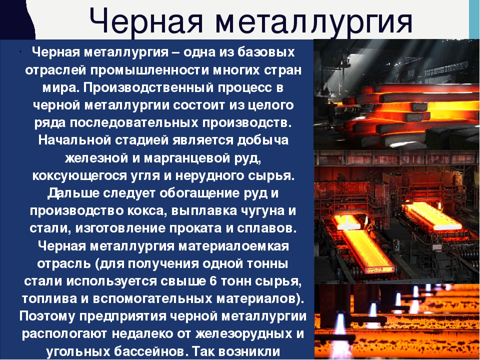 Урок 5: чёрная и цветная металлургия - 100urokov.ru