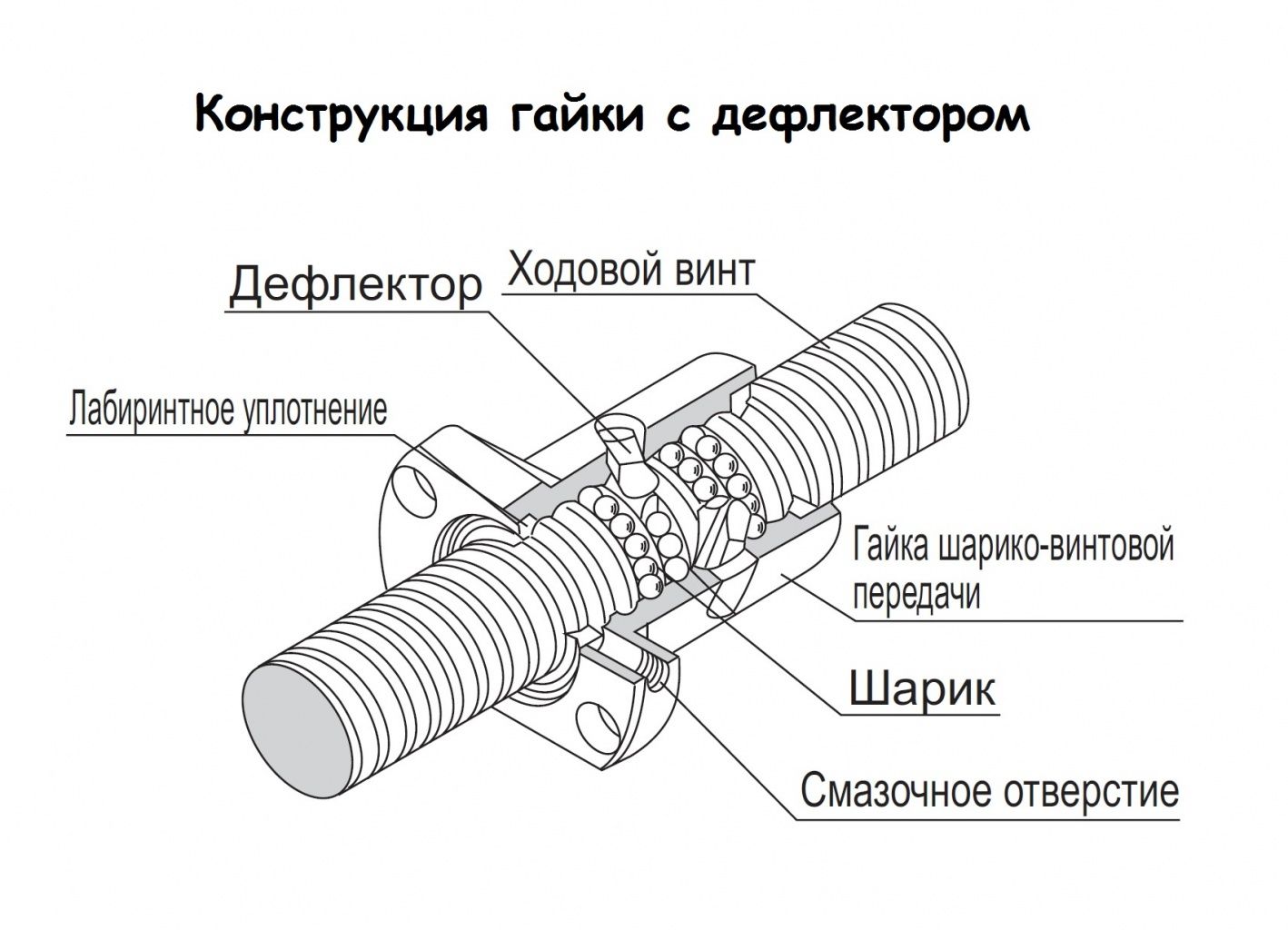 Устройство швп (шариковая винтовая передача) типа sfu1605-1000 в качестве элементов передач чпу станка