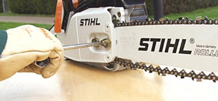 Как правильно установить цепь на бензопилу stihl