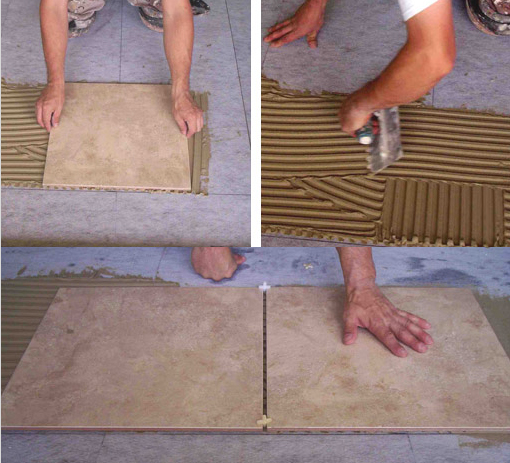 Как положить плитку на деревянный пол - технология укладки