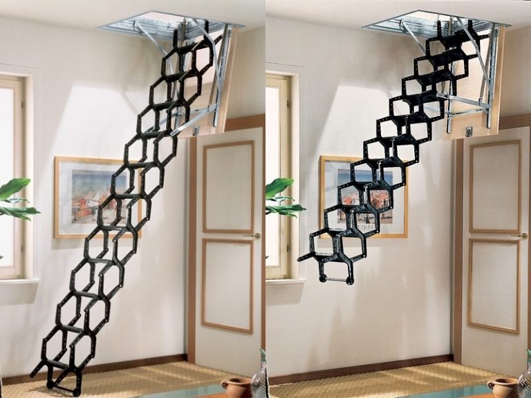 Раскладная лестница на чердак – разновидности, выбор материала, как сделать своими руками