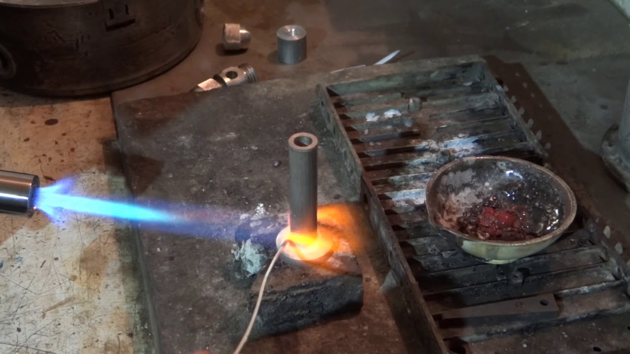 Пайка алюминиевых проводов газовой горелкой и пальником, механическая зачистка и обработка флюсом